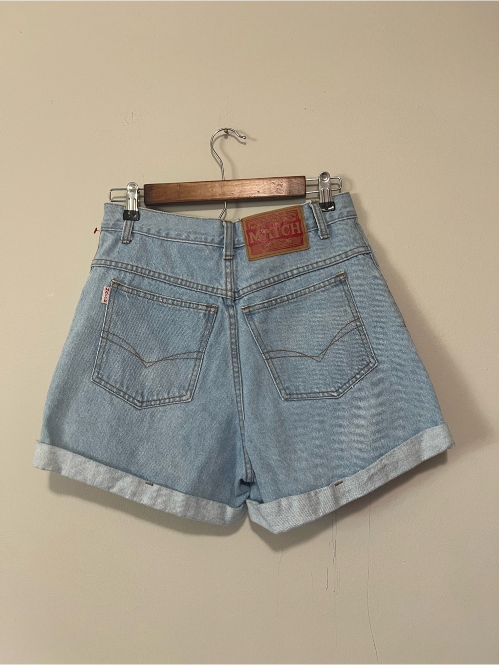 Vintage Match Light Wash High-Rise Cuffed Denim Shorts